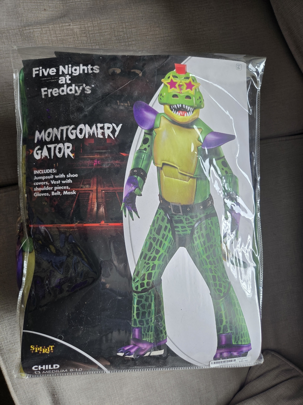 Spirit Montgomery Gator Kids Costume - Green & Purple Size Medium 8-10